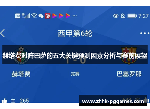 赫塔费对阵巴萨的五大关键预测因素分析与赛前展望